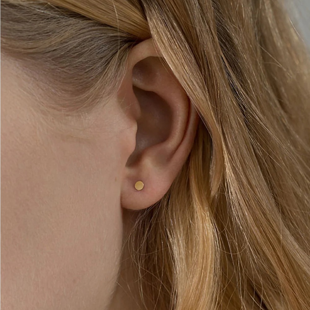 (Pair) Kathleen Whitaker Sequin Studs in sterling silver